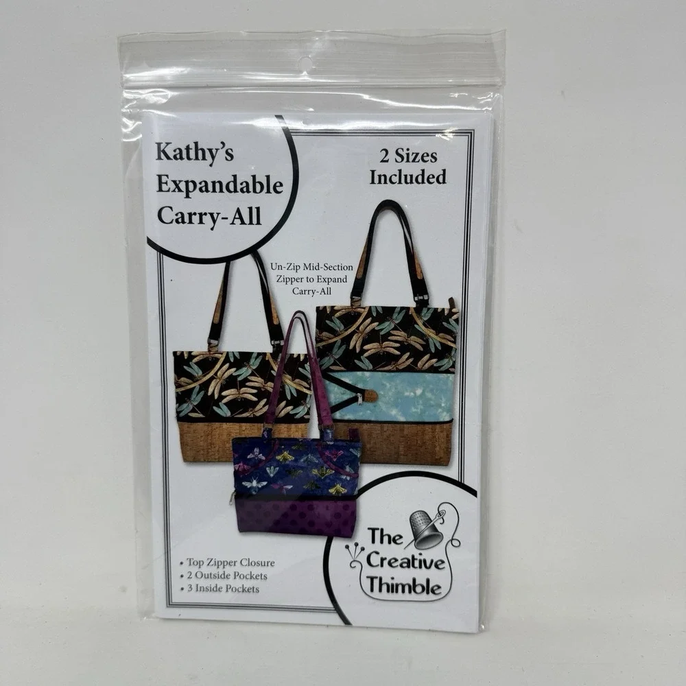 THE CREATIVE THIMBLE Sewing Pattern - Kathy's Expandable Carry All Tote BAG UC